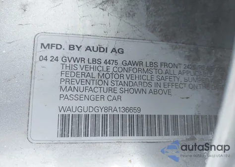 2024 Audi A3 Premium 40 Tfsi Quattro S Tronic из США, поврежденный, VIN WAUGUDGY8RA136659